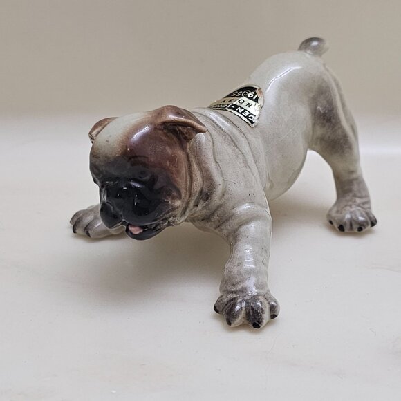 Vintage Hagen Renaker DW Nobby English Bulldog Puppy Dog Figurine - Picture 8 of 8